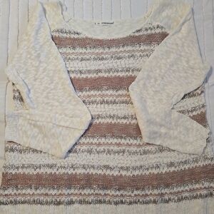 Maurices Textured Cream and Brown Sweater